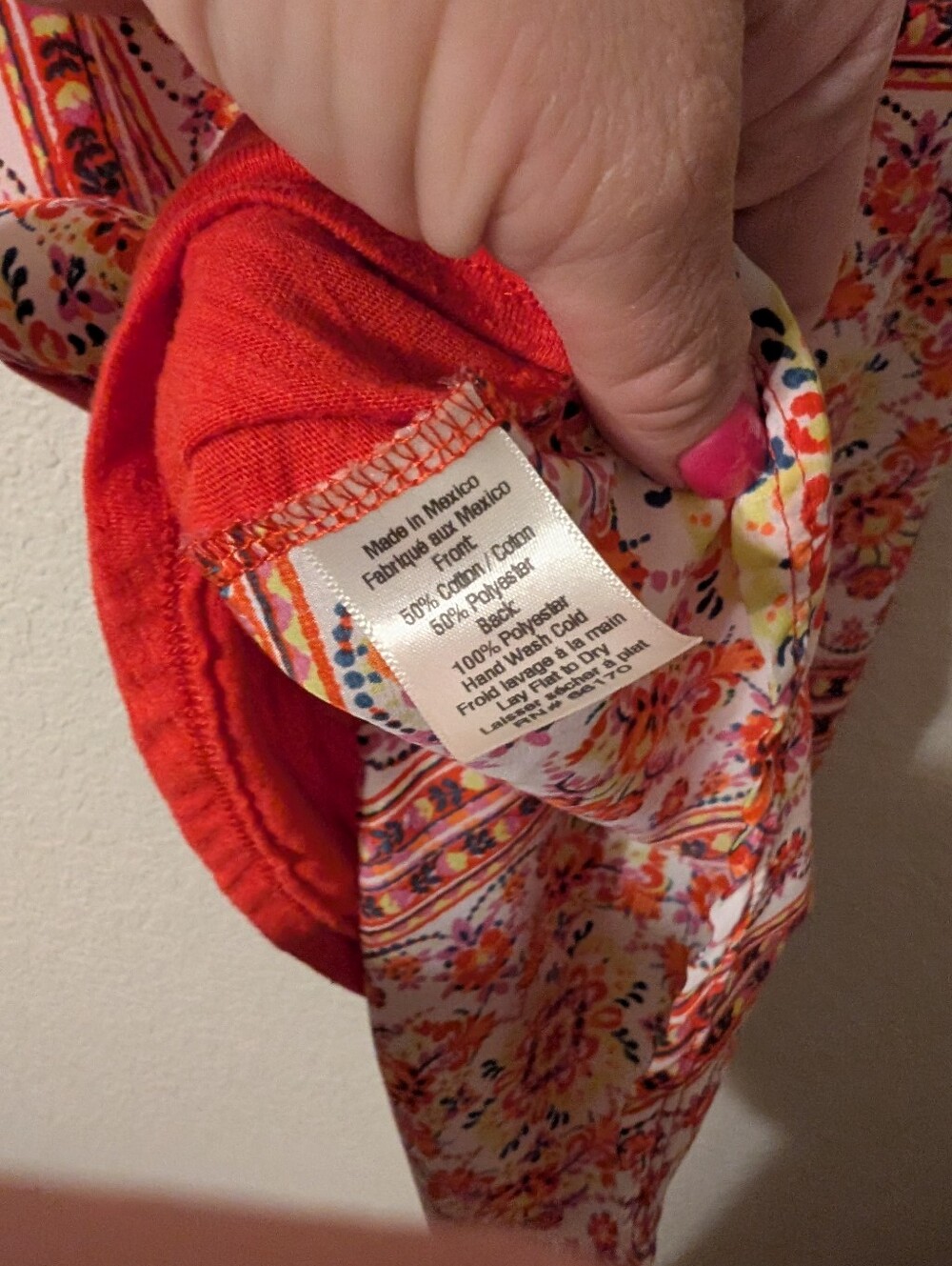 Porridge Orange & Floral Tile Patchwork Light Summer Sleeveless Top, Size XS - Picture 6 of 6